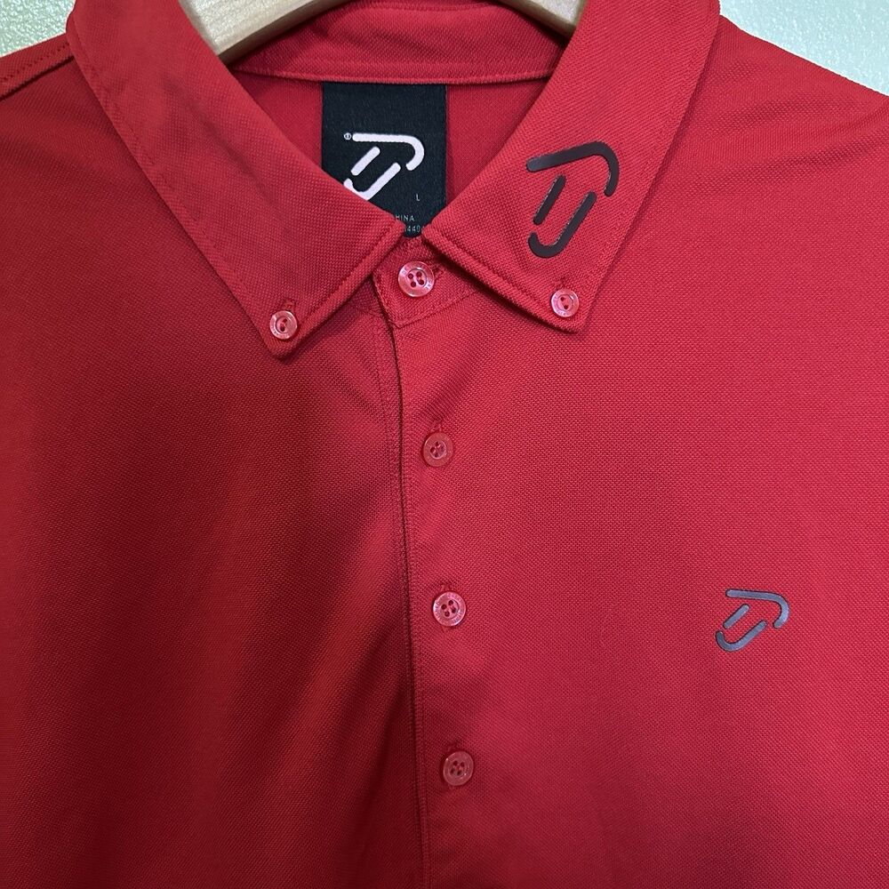 IJP Mens Red Short Sleeve Golf Shirt Size Large